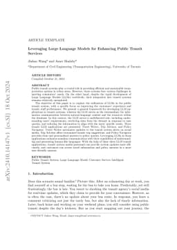 Leveraging Large Language Models for Enhancing Public Transit Services
