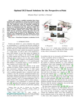 Optimal DLT-based Solutions for the Perspective-n-Point