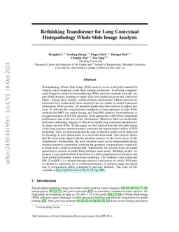 Rethinking Transformer for Long Contextual Histopathology Whole Slide
  Image Analysis