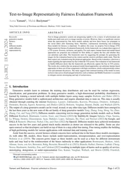 Text-to-Image Representativity Fairness Evaluation Framework