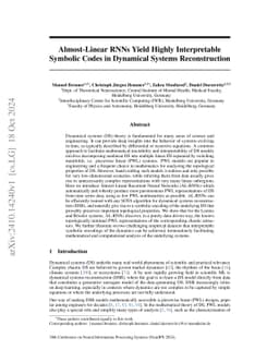 Almost-Linear RNNs Yield Highly Interpretable Symbolic Codes in
  Dynamical Systems Reconstruction