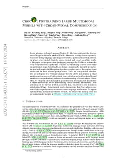 Croc: Pretraining Large Multimodal Models with Cross-Modal Comprehension