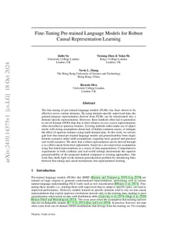 Fine-Tuning Pre-trained Language Models for Robust Causal Representation
  Learning