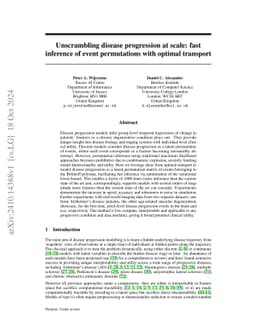 Unscrambling disease progression at scale: fast inference of event
  permutations with optimal transport