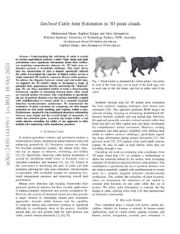 Sim2real Cattle Joint Estimation in 3D point clouds