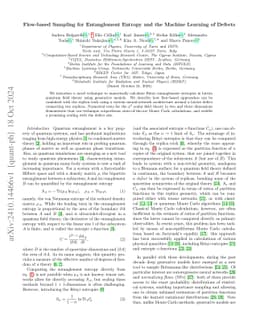 Flow-Based Sampling for Entanglement Entropy and the Machine Learning of Defects