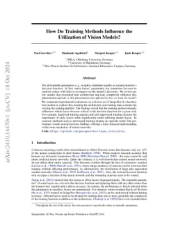 How Do Training Methods Influence the Utilization of Vision Models?
