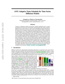 ANT: Adaptive Noise Schedule for Time Series Diffusion Models
