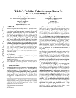 CLIP-VAD: Exploiting Vision-Language Models for Voice Activity Detection