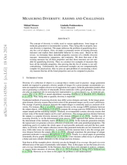 Measuring Diversity: Axioms and Challenges