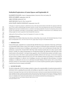 Embodied Exploration of Latent Spaces and Explainable AI