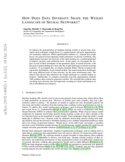 How Does Data Diversity Shape the Weight Landscape of Neural Networks?
