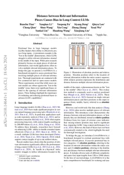 Distance between Relevant Information Pieces Causes Bias in Long-Context
  LLMs