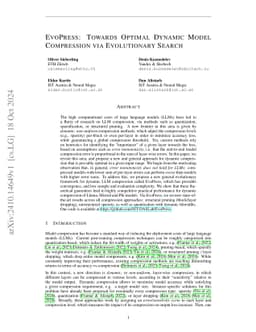 EvoPress: Towards Optimal Dynamic Model Compression via Evolutionary
  Search