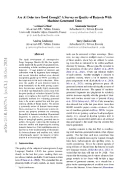Are AI Detectors Good Enough? A Survey on Quality of Datasets With Machine-Generated Texts