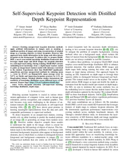 Self-Supervised Keypoint Detection with Distilled Depth Keypoint
  Representation