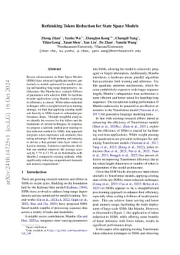 Rethinking Token Reduction for State Space Models