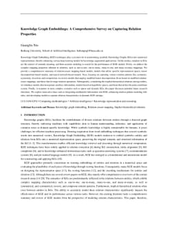 Knowledge Graph Embeddings: A Comprehensive Survey on Capturing Relation Properties