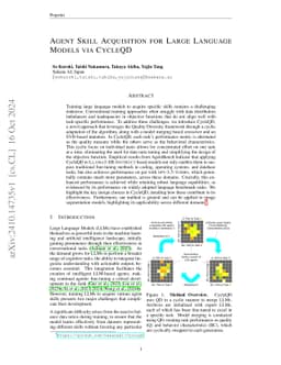 Agent Skill Acquisition for Large Language Models via CycleQD