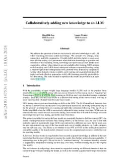 Collaboratively adding new knowledge to an LLM