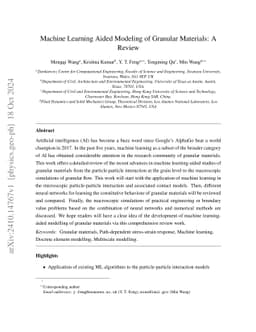 Machine Learning Aided Modeling of Granular Materials: A Review