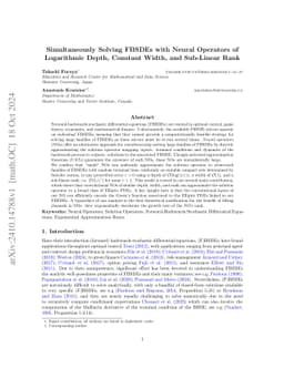 Simultaneously Solving FBSDEs with Neural Operators of Logarithmic
  Depth, Constant Width, and Sub-Linear Rank