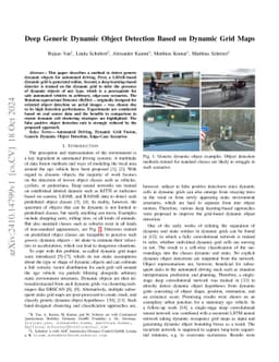 Deep Generic Dynamic Object Detection Based on Dynamic Grid Maps