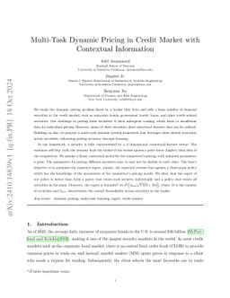 Multi-Task Dynamic Pricing in Credit Market with Contextual Information