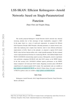 LSS-SKAN: Efficient Kolmogorov-Arnold Networks based on
  Single-Parameterized Function