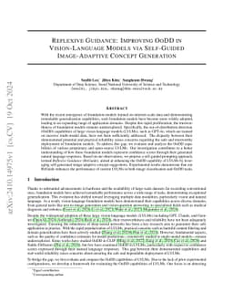 Reflexive Guidance: Improving OoDD in Vision-Language Models via Self-Guided Image-Adaptive Concept Generation