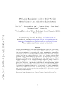 Do Large Language Models Truly Grasp Mathematics? An Empirical
  Exploration From Cognitive Psychology