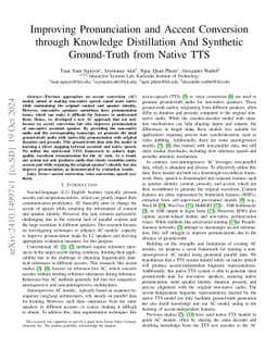 Improving Pronunciation and Accent Conversion through Knowledge Distillation And Synthetic Ground-Truth from Native TTS