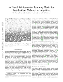 A Novel Reinforcement Learning Model for Post-Incident Malware Investigations