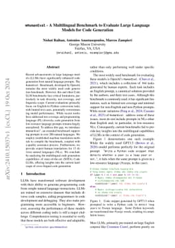 mHumanEval -- A Multilingual Benchmark to Evaluate Large Language Models for Code Generation