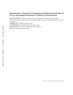 Adanonymizer: Interactively Navigating and Balancing the Duality of
  Privacy and Output Performance in Human-LLM Interaction
