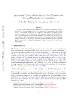 Asymptotic Time-Uniform Inference for Parameters in Averaged Stochastic
  Approximation
