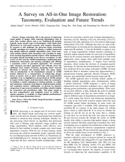 A Survey on All-in-One Image Restoration: Taxonomy, Evaluation and
  Future Trends
