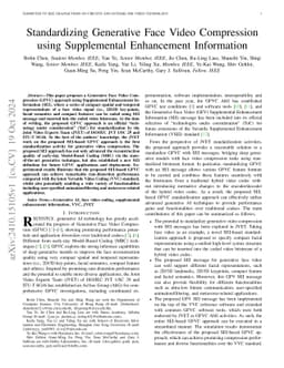 Standardizing Generative Face Video Compression using Supplemental
  Enhancement Information