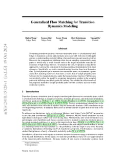 Generalized Flow Matching for Transition Dynamics Modeling