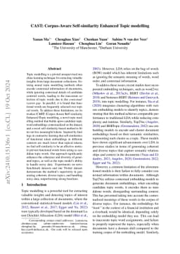 CAST: Corpus-Aware Self-similarity Enhanced Topic modelling