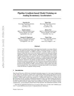 Pipeline Gradient-based Model Training on Analog In-memory Accelerators