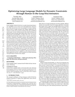 Optimizing Large Language Models for Dynamic Constraints through
  Human-in-the-Loop Discriminators