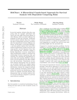 HACSurv: A Hierarchical Copula-Based Approach for Survival Analysis with Dependent Competing Risks