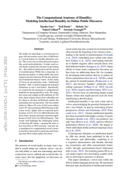 The Computational Anatomy of Humility: Modeling Intellectual Humility in
  Online Public Discourse