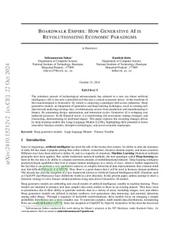 Boardwalk Empire: How Generative AI is Revolutionizing Economic
  Paradigms