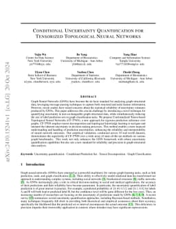 Conditional Uncertainty Quantification for Tensorized Topological Neural
  Networks