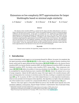 Extensions on low-complexity DCT approximations for larger blocklengths
  based on minimal angle similarity