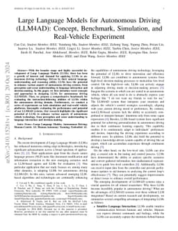 Large Language Models for Autonomous Driving (LLM4AD): Concept, Benchmark, Experiments, and Challenges