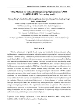 TRIZ Method for Urban Building Energy Optimization: GWO-SARIMA-LSTM
  Forecasting model