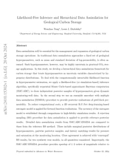Likelihood-Free Inference and Hierarchical Data Assimilation for
  Geological Carbon Storage